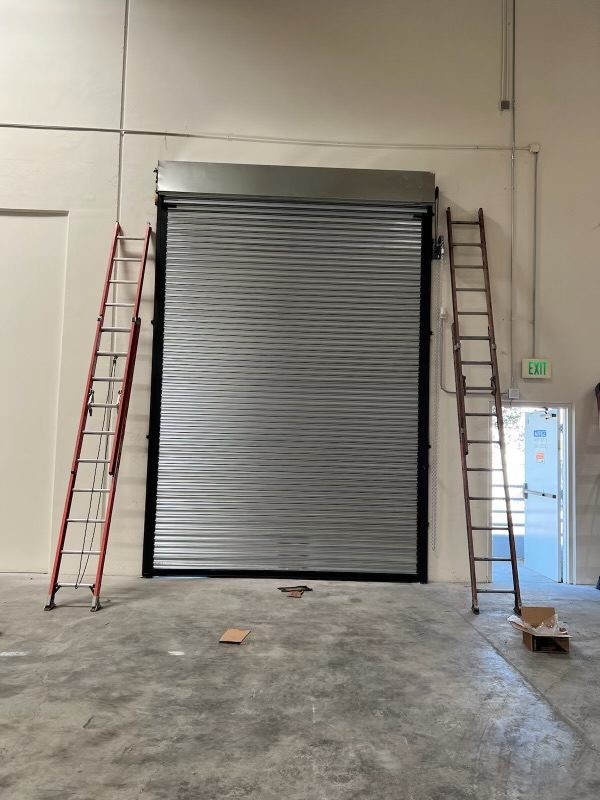 Commercial roll-up garage door serviced by Coastside Garage Door in Pacifica, CA